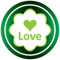 Green icon love and heart