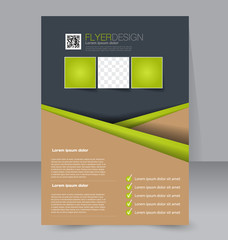 Abstract flyer design background. Brochure template. To be used for magazine cover, business mockup, education, presentation, report. Green and brown color.