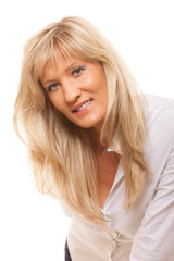 Naklejka premium Portrait mature business woman isolated