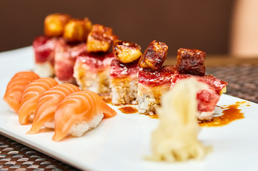 Sushi with selective focus