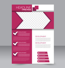 Abstract flyer design background. Brochure template. To be used for magazine cover, business mockup, education, presentation, report. Pink color.