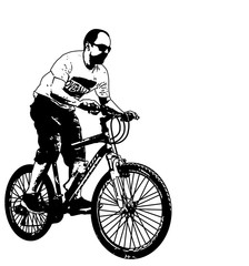 mtb cyclist illustration - vector