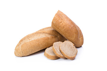 fresh bread isolated on white background