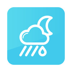 Rain Cloud Moon icon. Meteorology. Weather