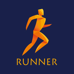 Runner vector origami style