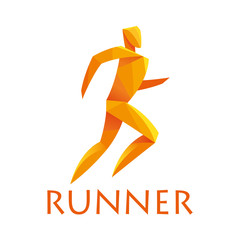 Runner vector origami style
