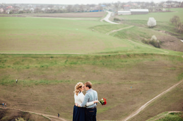 Happy smiling couple having fun outdoors