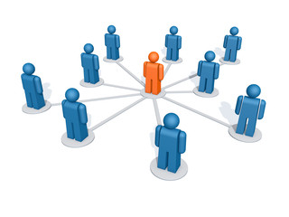 Netzwerk, Vernetzung, Social Media, Geschäftspartner / 3D Illustration