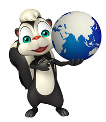 Skunk cartoon character with earth sign