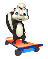 fun Skunk cartoon character with skateboard