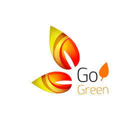 Abstract leaf icon. Eco nature geometric logo