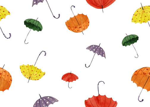 Watercolor Umbrella Pattern