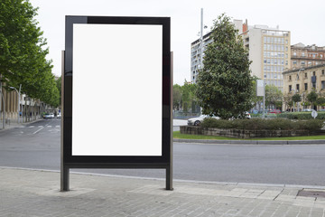 Blank billboard in the street