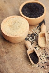 Black and white sesame seeds