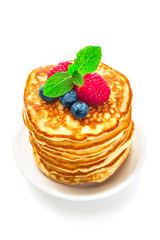 Tasty pancakes with berries