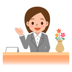 受付の女性