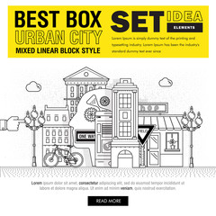 Modern best box urban city elements set ideas