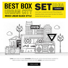 Modern best box urban city elements set ideas