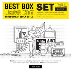 Modern best box urban city elements set ideas