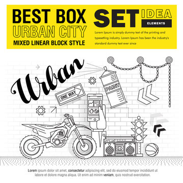 Modern best box urban city elements set ideas