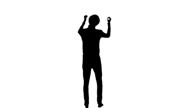 A Silhouette of a dancing man. HD.