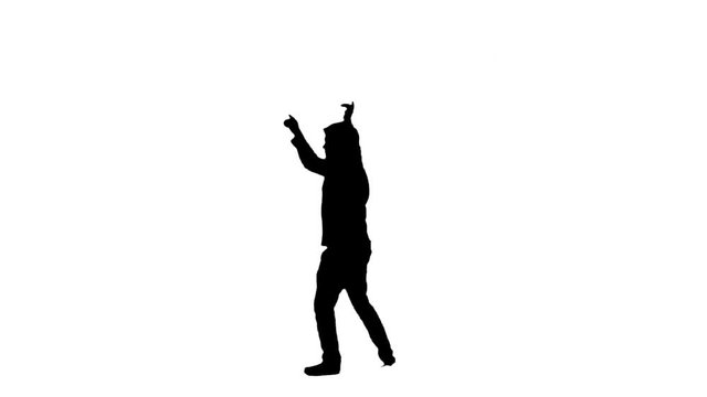 Dancing man. Silhouette on a white background 5. HD.