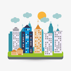 City design. Building icon. Isolated illustration, editable vector