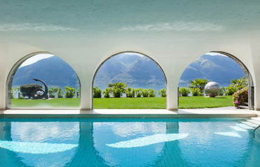 swimming pool of a villa, interior
