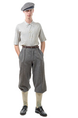 Fototapeta premium young man retro style, 40, vintage clothes