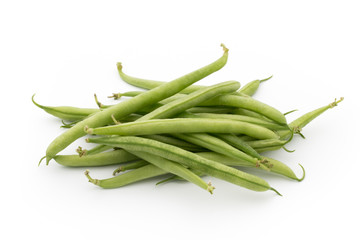 Green beans isolated on a white background.