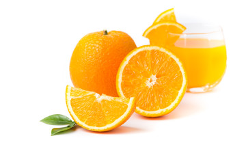 slice orange isolated