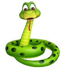 Naklejka premium sitting Snake cartoon character