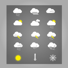 Obraz premium Weather icons set. Vector illustration.