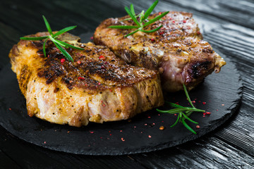 Pork steak grilled