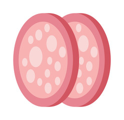Sausage slices vector illustration.
