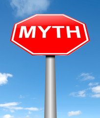 Myth sign concept.