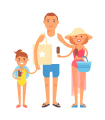 Vacation family vector illustration.