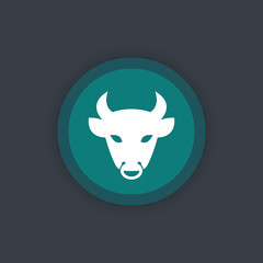 bull head round icon