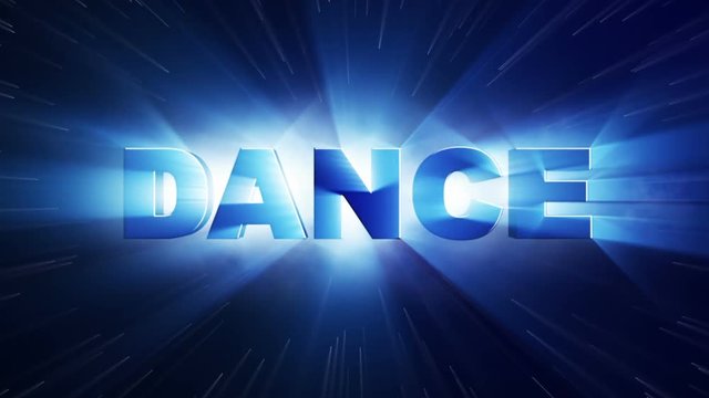 DANCE Text Animation and Particles Rings, 4k
