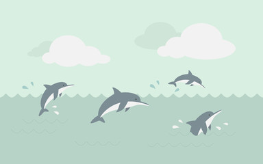 Fototapeta na wymiar dolphins in the ocean
