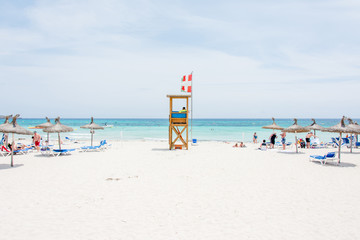 View of a beach, overexposed and highlights style