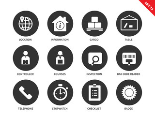 Logistics icons on white background