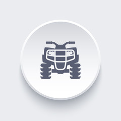 quad bike, atv, quadricycle icon on round shape, vector illustration © nexusby