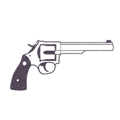 Revolver, handgun, cowboy's gun isolated on white, vector illustration