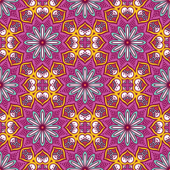 Ethnic floral seamless pattern