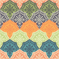 Ethnic floral seamless pattern