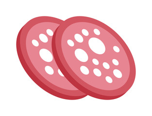 Salami slice vector illustration.