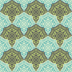 Ethnic floral seamless pattern
