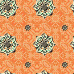 Ethnic floral seamless pattern