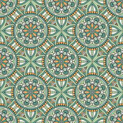 Ethnic floral seamless pattern